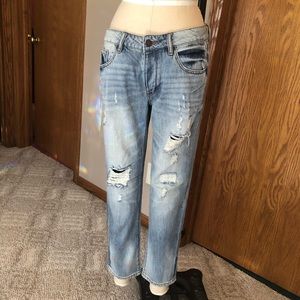 William Rast light wash destructed jeans